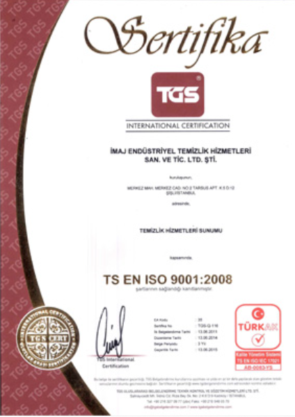 TS EN ISO 9001 sertifikası