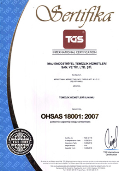 OHSAS 18001 sertifikası